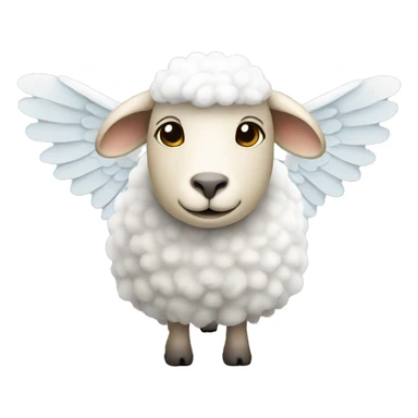 Sheep with angel wing sticker