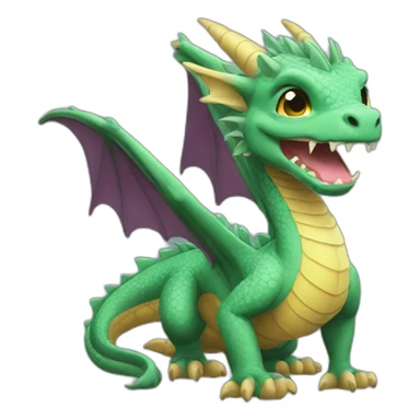 dragon cute FLOWER happy sticker