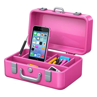 girly cellphone with a pink mini toolbox sticker