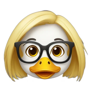 cute female duck wearing glasses sticker