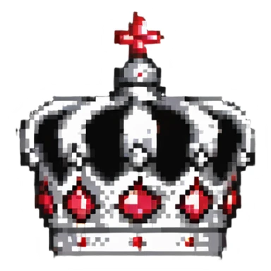 black crown with red jewels, simple and bold design sticker