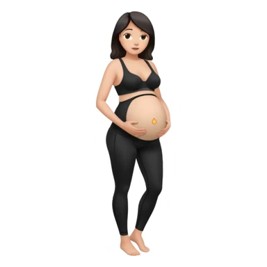 legging brassière noir gonflé ventre femme  sticker