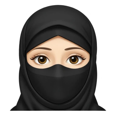 Black bedoon essm niqab wearing white women that cover their face & forhead only show eyes.no hands & any other body part showing.cover the face sticker