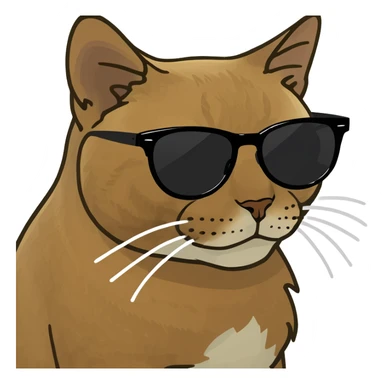A cat wearing sunglasses sticker