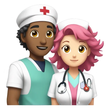 Brock and Nurse Joy sticker