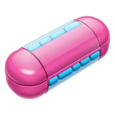 colorful cartoon-style antidepressant pill capsule form bright pink and blue colors simple clear design sticker