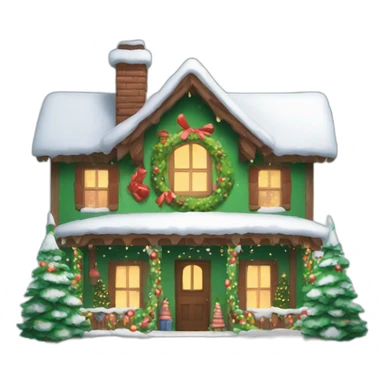 chrismas house sticker