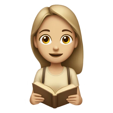 Girl reading a book. In beige tones  sticker