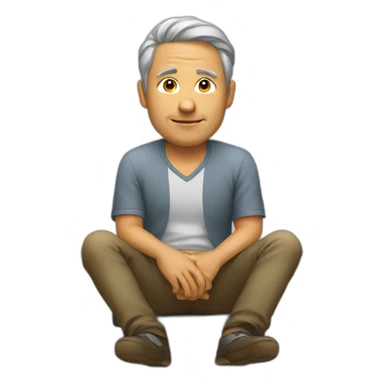 Man sitting pc sticker