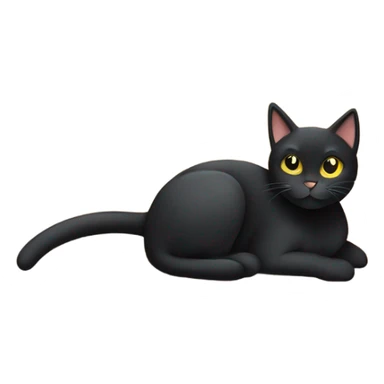Black cat chilling on a beach  sticker