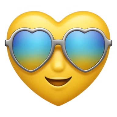 yellow heart with sunglasses sticker