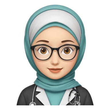doctor girl with glasses with hijab sticker