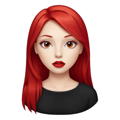 una chica con los labios y los ojos maquillados, de piel blanca con el pelo liso y largo y pelirrojo sticker