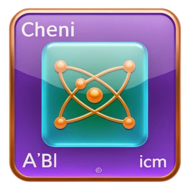 Generate 8 unique emoji-style icons representing chemical element tiles, atomic symbols, colorful science grid blocks, and laboratory chemistry themes. sticker