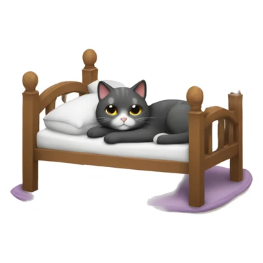 cat relaxing in bed sticker