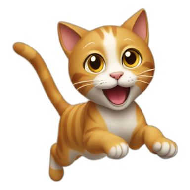 cat is jumping sticker