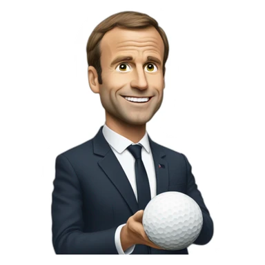 Macron qui fait du golf sticker