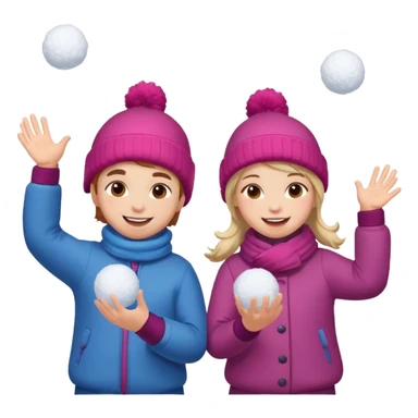 snowball fight pair sticker