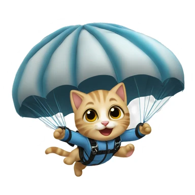 kitten skydiving sticker