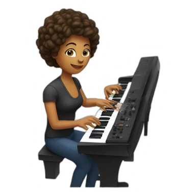 woman playing synthesizer sticker