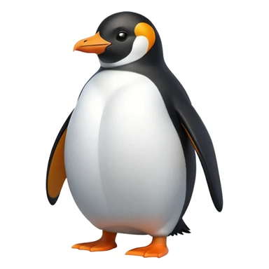 cinematic-penguin-realistic-full-body-standing-emoji,-plump-body-balanced-with-tiny-wings-tucked-close,-sleek-black-and-white-feathers-smoothly-layered,-head-tilted-dramatically,-bright-orange-beak-glinting-in-the-arctic-sun,-simplified-yet-realistic-focused-features,-highly-detailed,-glowing-with-an-almost-sarcastic-glow

 sticker