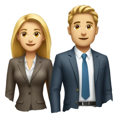two investors man and woman sticker