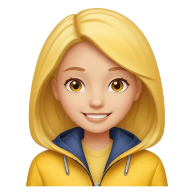 girl with yellow jacket. sticker