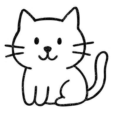 hand-drawn outlined cat icon sticker