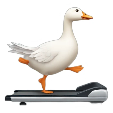 Goose running on a treadmill sticker