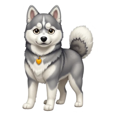 full body of husky, front view sticker