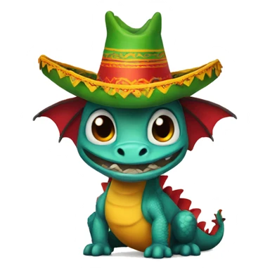 Dragon wearing a sombrero  sticker