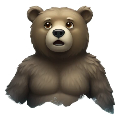 Bear in the ocean sticker