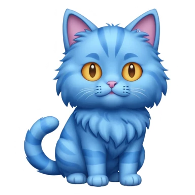 blue cat full body sticker