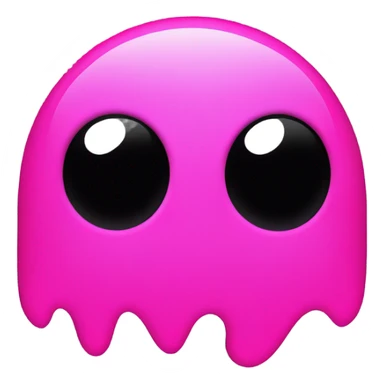 Neon pink Pac-Man ghost sticker
