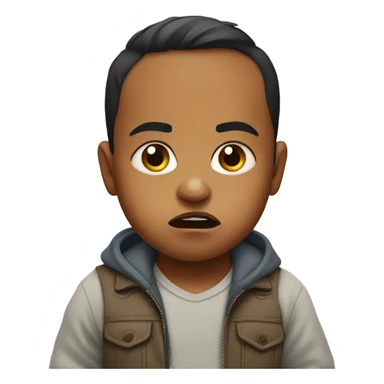 Angry south Asian baby boy face sticker