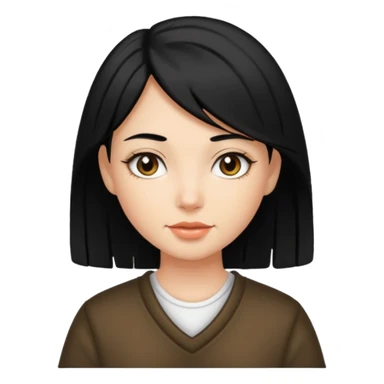 a girl with black hair and Carmel highlights  sticker