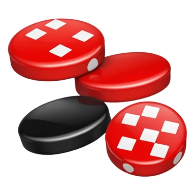 Two Checkers Pieces, one red and one black. sticker