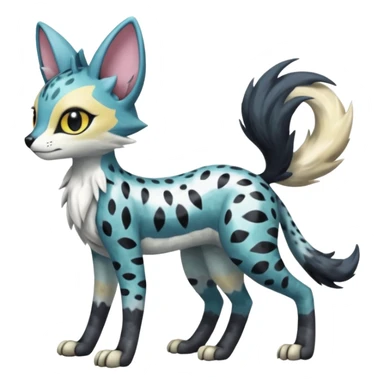 Colorful Shiny Furry Cute Realistic Meloetta-Trico-Silvally-Nargacuga-Sergal-Serval-Fakémon-creature-hybrid sticker
