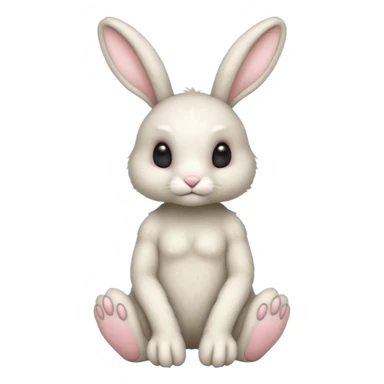 full body cute humanoid peacefull alien furry bunny with 6 legs and eye stalks sticker