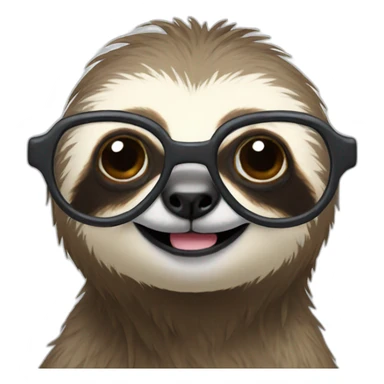Sloth with glasses sticker