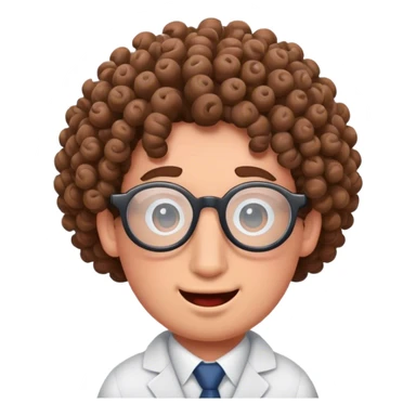 Worm with glasses and curly hair  sticker