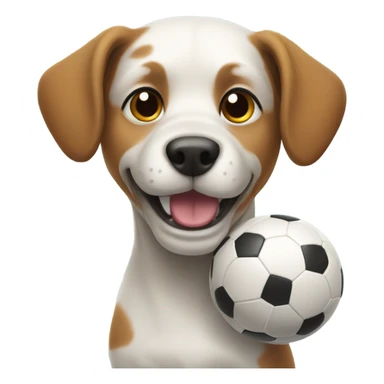 Dog playing soccer sticker