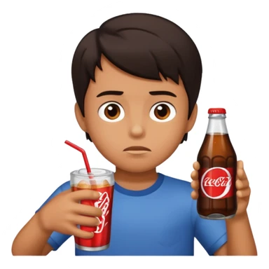 boy refusing a soda sticker