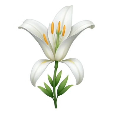 emoji de una azucena blanca sticker