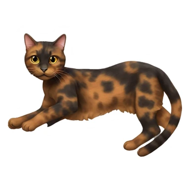 tortoiseshell color cat runnig sticker
