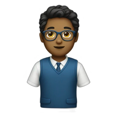 a boy with galsses and bleu trousers sticker