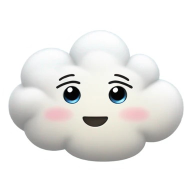cloud with cute eyes showing a peace sign  sticker