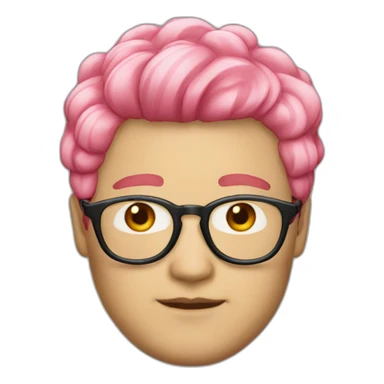 pinkhair-fat-japanese-man-redspectacle sticker