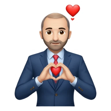 Nikol Pashinyan in the suite makes heart with his hands sticker