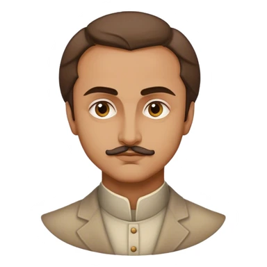 Cinematic Realistic Khalil Gibran Portrait Emoji, depicted as a poetic visionary with gentle thoughtful eyes in classic attire, rendered with soft textures and warm ethereal lighting that captures his literary spirit. sticker